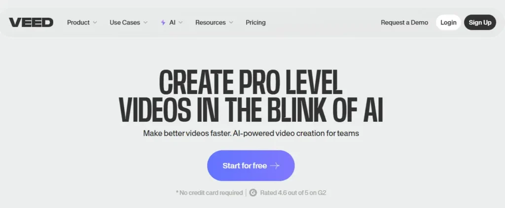 Veed.io for Extensive editing with AI speed
