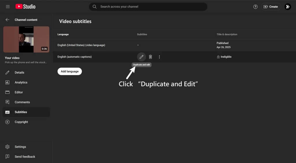 Click "Dublicate and Edit"