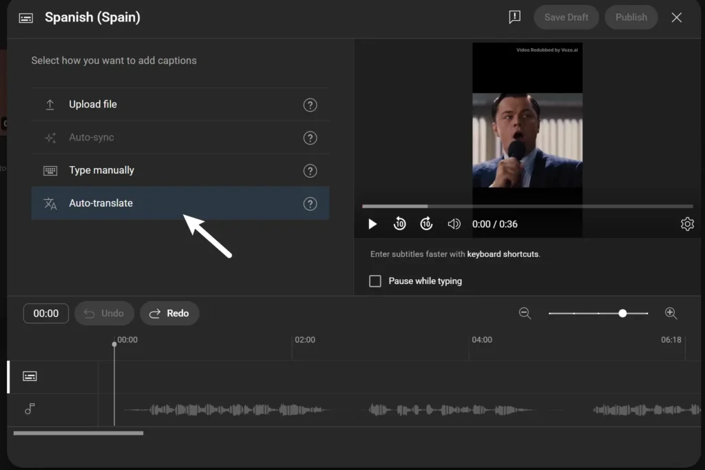 Click on Auto-translate