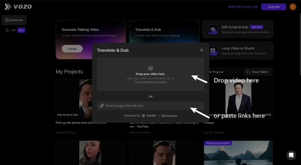 upload your video