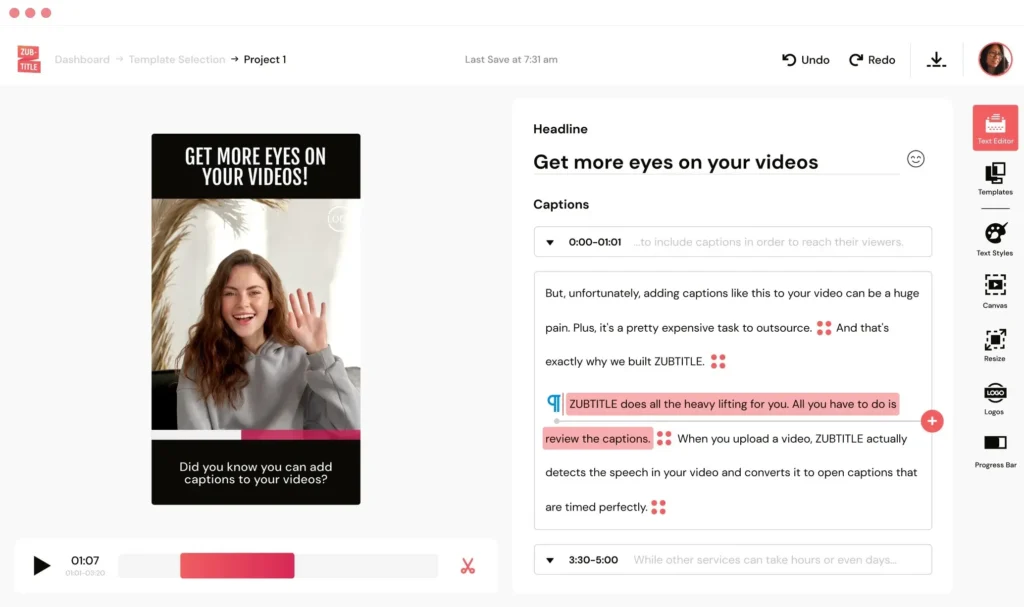 Zubtitle AI Caption Generator