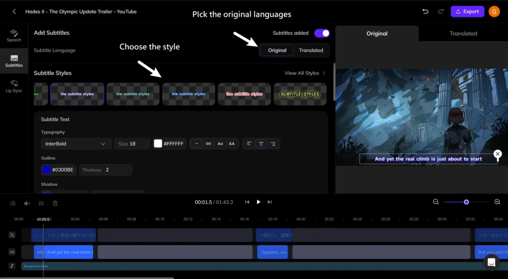 Custom Your Open Caption Style on Vozo Editor
