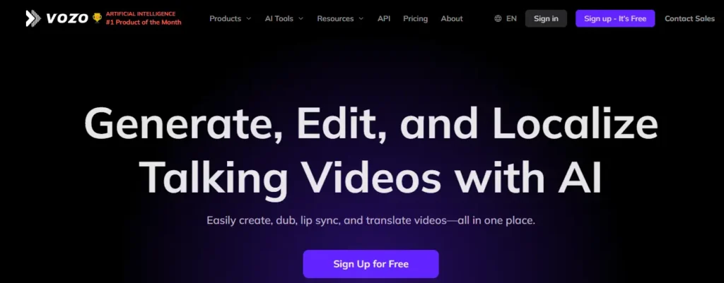 Vozo AI - Generate Edit, and Localize Talking Videos with AI