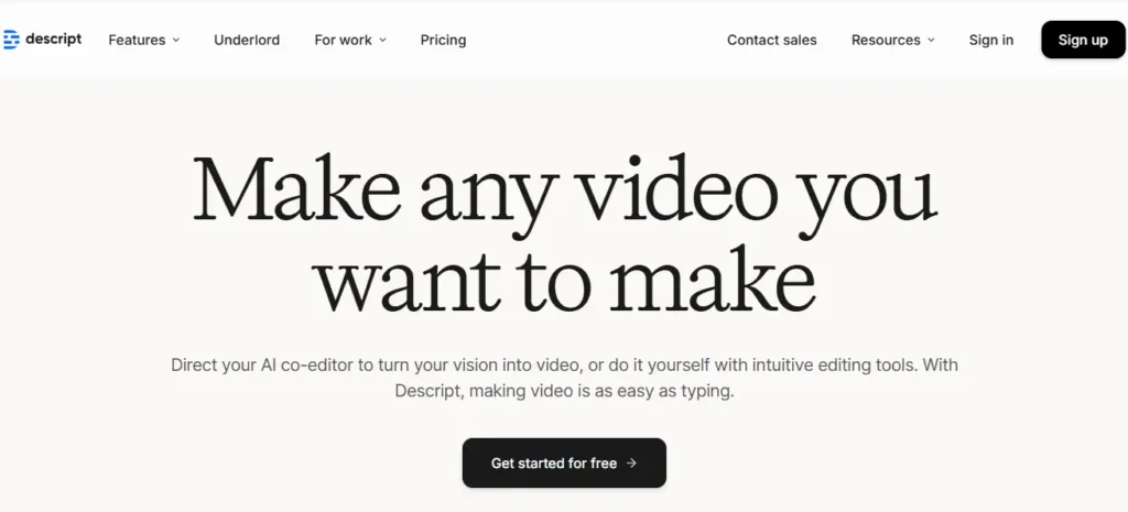 Descript: Best for Text Based Video Editing