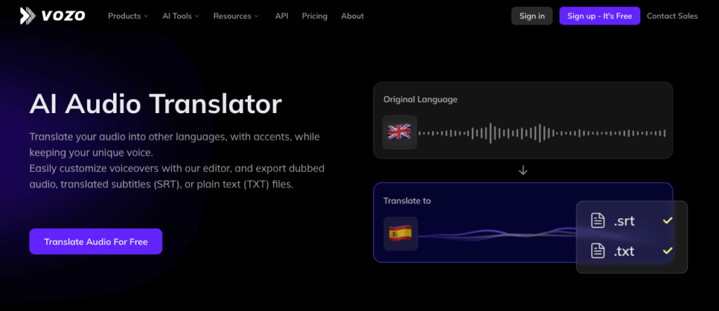 Vozo Audio Translator Thumbnail